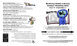 Berkeley Public Library Summer Reading 2016