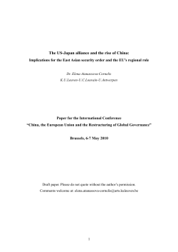 The US-Japan alliance and the rise of China - Universit&eacute; Saint