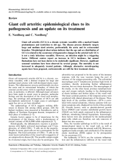 Giant cell arteritis: epidemiological clues to its pathogenesis and an