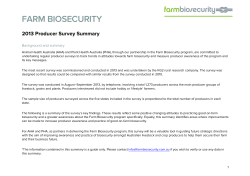 Farm Biosecurity 2013 Producer Survey Summary