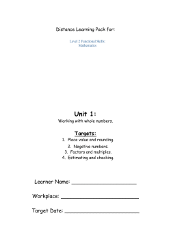 Maths L2 - Pack 1 - Working with whole numbers