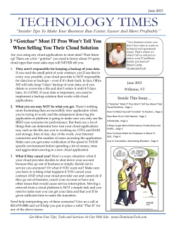 Newsletter - DominionTech Computer Services