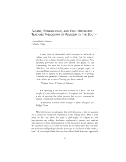 Pagans, Evangelicals, and Civil Discourse: Teaching Philosophy of