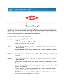 Careers in Rheology - The Society of Rheology