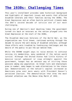 The 1930s: Challenging Times