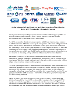 Global Industry Statement on APEC CBPRs 21022017