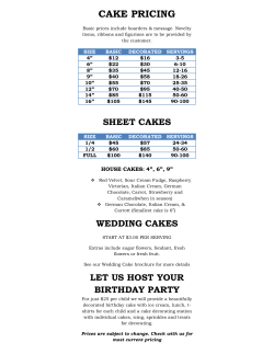 cake pricing - Honeymoon Bakery