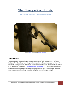 The Theory of Constraints