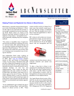 Helping Protect and Replenish Iron Stores in Blood Donors