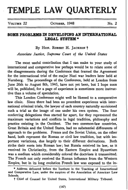 temple law quarterly - Robert H Jackson Center