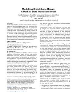 A Markov State Transition Model - Center for Ubiquitous Computing