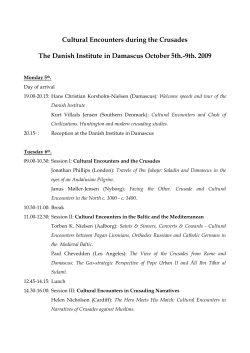 Cultural Encounters during the Crusades The Danish Institute in