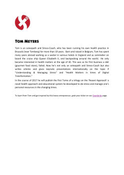 Tom is an osteopath and Stress-Coach, who has been running his