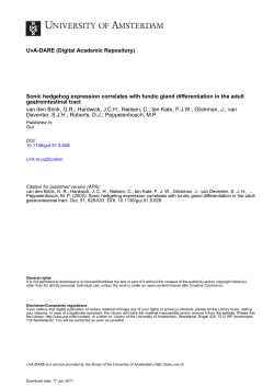 Sonic hedgehog expression correlates with fundic gland