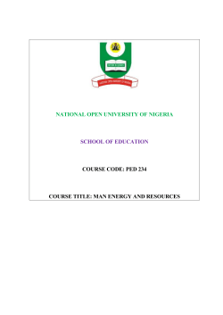 PED234 - National Open University of Nigeria