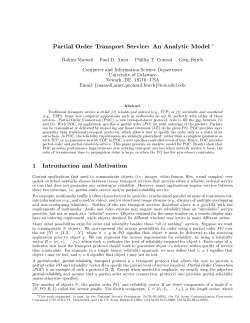 Partial Order Transport Service: An Analytic Model 1