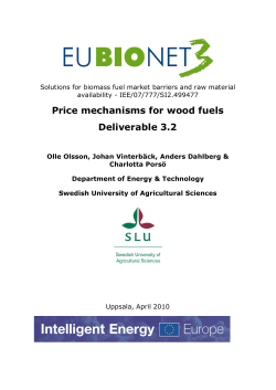 Price mechanisms for wood fuels