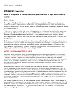 EMERGENCY Preparation What is being done to keep players and