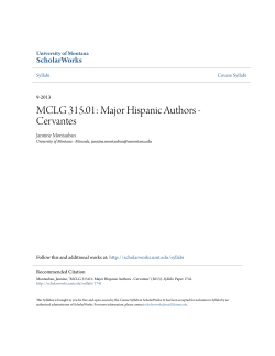 MCLG 315.01: Major Hispanic Authors - Cervantes