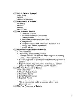 Unit 1: What is Science? - Concordia University, Nebraska