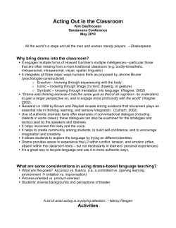 Acting Out in the Classroom