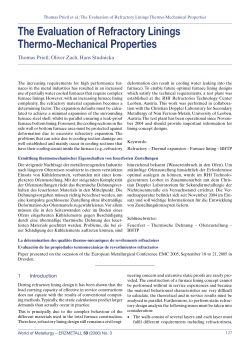 The Evaluation of Refractory Linings Thermo-Mechanical