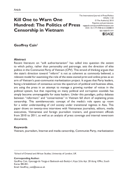 Kill One to Warn One Hundred: The Politics of Press