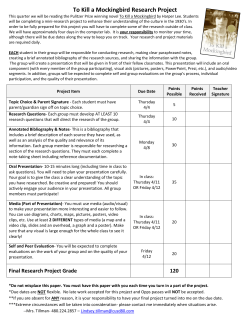 To Kill a Mockingbird Research Project