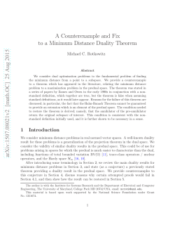 A Counterexample and Fix to a Minimum Distance Duality Theorem