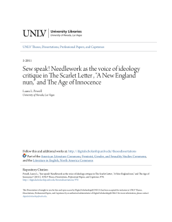 Needlework as the voice of ideology critique in The Scarlet Letter