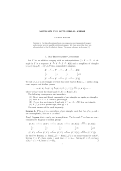 NOTES ON THE OCTAHEDRAL AXIOM 1. Pre