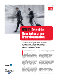 Mobility:Driver of the New Enterprise Transformation