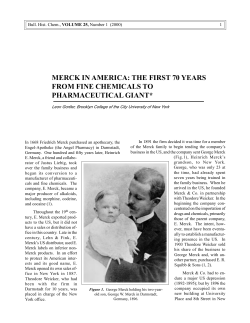 merck in america: the first 70 years from fine chemicals to