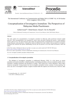 Conceptualization of Investigative Journalism: The Perspectives of