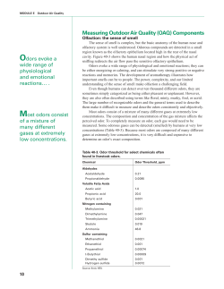Measuring Outdoor Air Quality (OAQ) Components Odors evoke a