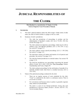 judicial responsibilities of the clerk