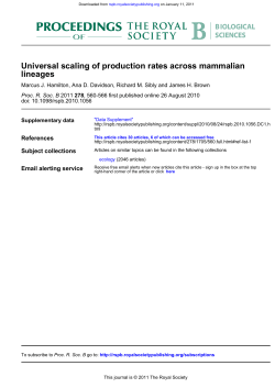 lineages Universal scaling of production rates across mammalian