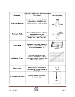Grade 1 Vocabulary and representation Final
