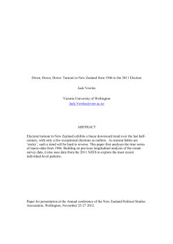 Down, Down, Down: Turnout in New Zealand from 1946 to the 2011