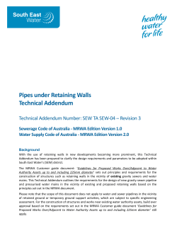 Pipes under Retaining Walls Technical Addendum