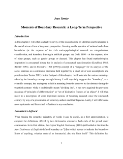 Boundary, Border, Limit in Political Science
