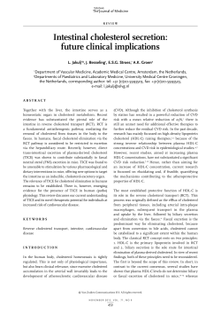 intestinal cholesterol secretion: future clinical implications