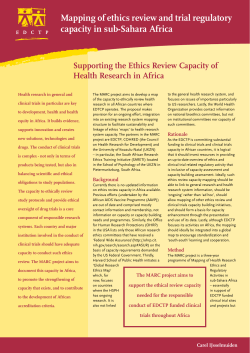 Mapping of ethics review and trial regulatory capacity in sub