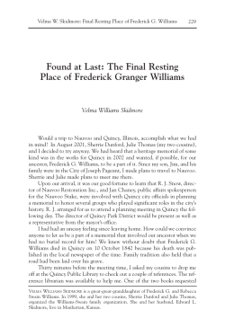 The Final Resting Place of Frederick Granger Williams