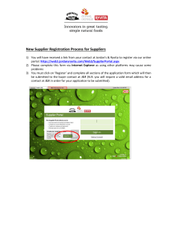 New Supplier Registration Process for Suppliers