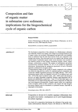 Composition and fate of organic matter in - Archimer