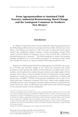 From Agropastoralism to Sustained Yield Forestry