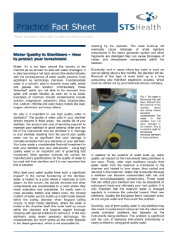 Importance of water quality in sterilisers
