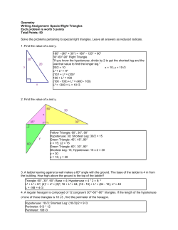 Geometry Writing Assignment: Special Right Triangles