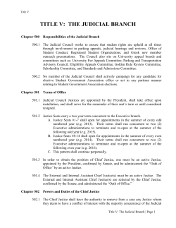 title v: the judicial branch - UCF Student Government Association